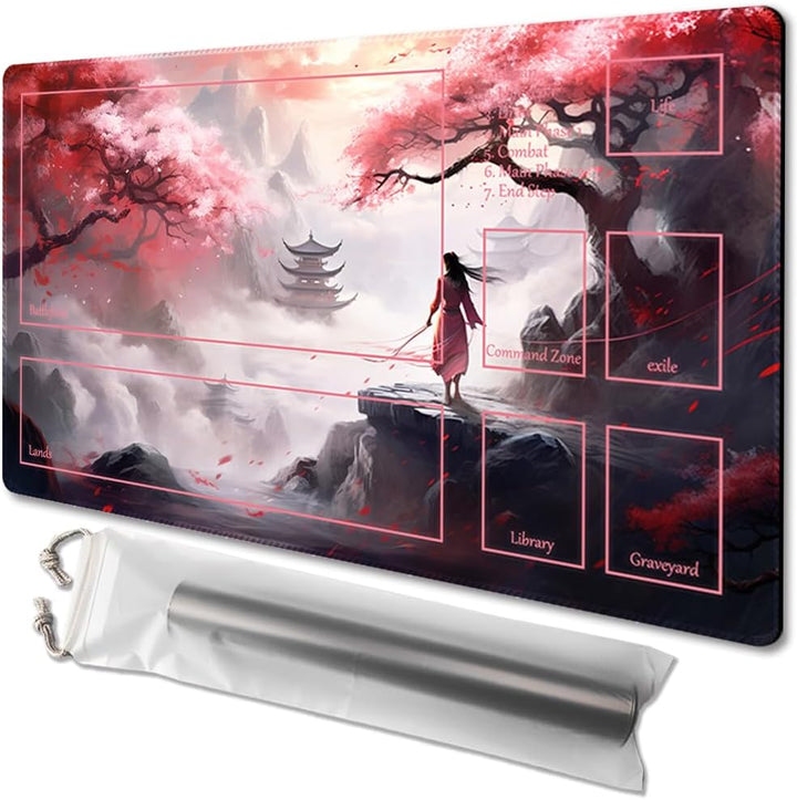 MTG Playmat Size 24X14In Free Storage Bags Non-Slip Backing, Ideal for Card Game Enthusiasts TCG Playmat (Shadow Dragon-No Deck)