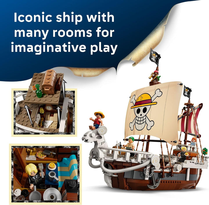 ONE Piece the Going Merry Pirate Ship Building Blocks - Pretend Play Adventure Toy for Boys & Girls, 10+ - Straw Hat Crew Toy Figures & Playset for Anime Fans - Gift Idea for Birthdays - 75639