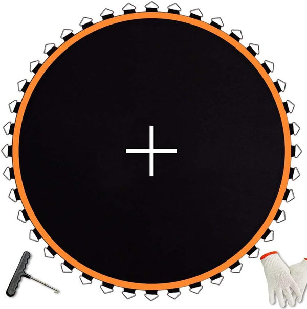 Trampoline Mat, Fits 12 Ft Frame, with 72 V-Rings Fits 5.5 Inch, Trampoline Replacement Mat (Mat Dia:127In), Reinforce, Uv-Resistant, with Spring Hook and Gloves
