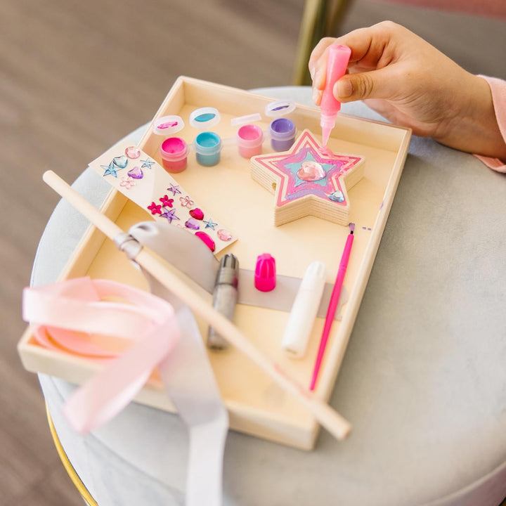 Created by Me! Paint & Decorate Your Own Wooden Princess Wand Craft Kit, Pink - Princess Crafts Great for Rainy Days, Princess Toys for Kids Ages 4+