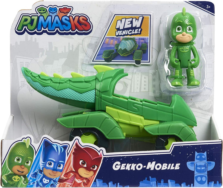 Gekko & Gekko Mobile, 2-Piece Articulated Action Figure and Vehicle Set, Green, Kids Toys for Ages 3 up by