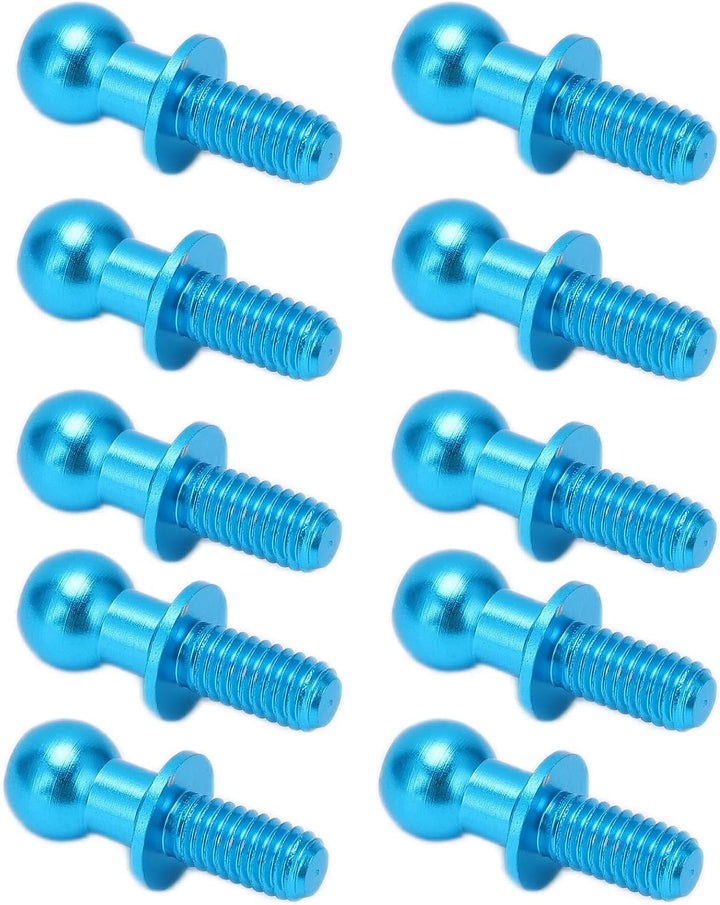 Metal Ball Head Screw Link Rod Shock Absorber End Aluminum Alloy Lightweight Durable Upgrade for TT01 TT02 RC Car 10Pcs (Pink)