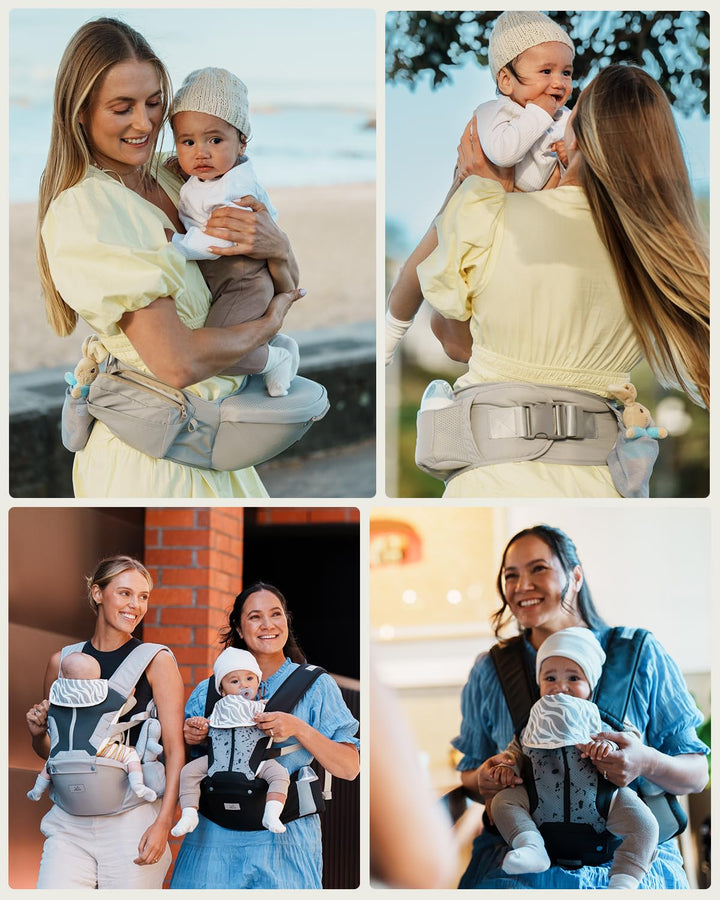 Baby Carrier,  Safety-Certified 6-In-1 Baby Carrier Newborn to Toddler, Adjustable Detachable Infant Baby Hip Seat Carrier for 7-50Lbs, All Seasons, Perfect for Shopping Travelling