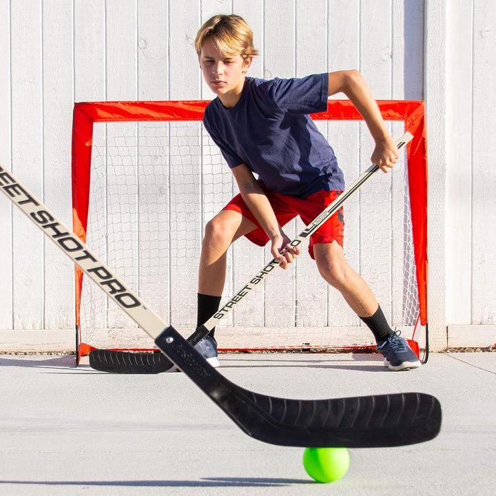 Street Hockey - Choose between Street Hockey Goal Set with Sticks, Street Hockey Balls (6 Pack) or Street Hockey Sticks (2 Pack)