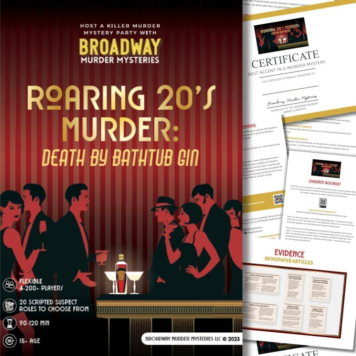 Roaring 20S Murder Mystery Game | a 1920S-Themed | Flexible Number of Players 4-20+ | Physical Game Kit | Updated 2025