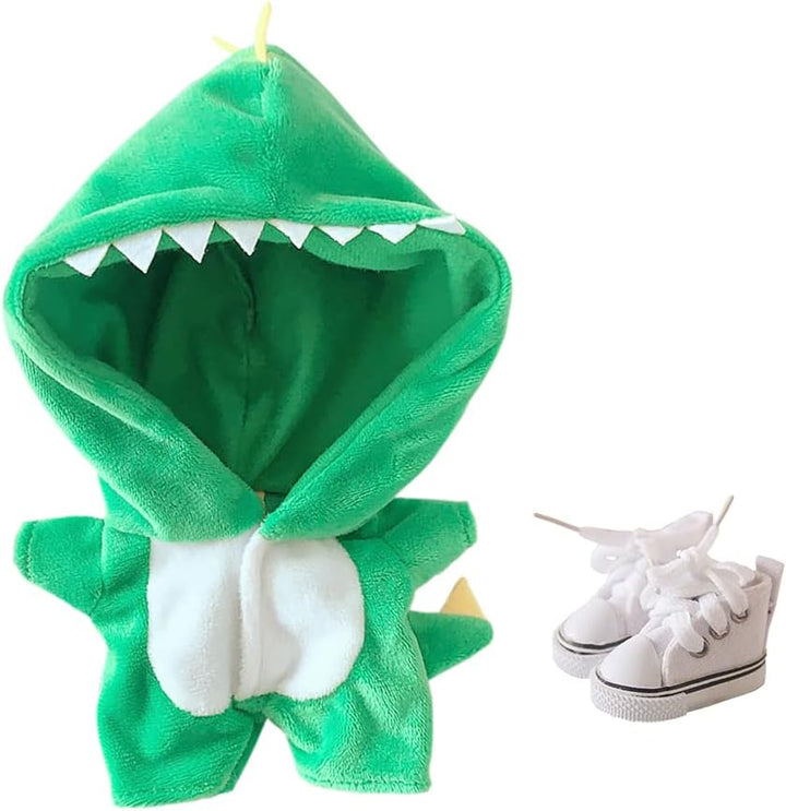 Shark Clothes 20Cm(7.8In) Plush Doll Clothes Onesies + Shoe 2-Piece Set Gray Pajamas (Gray)