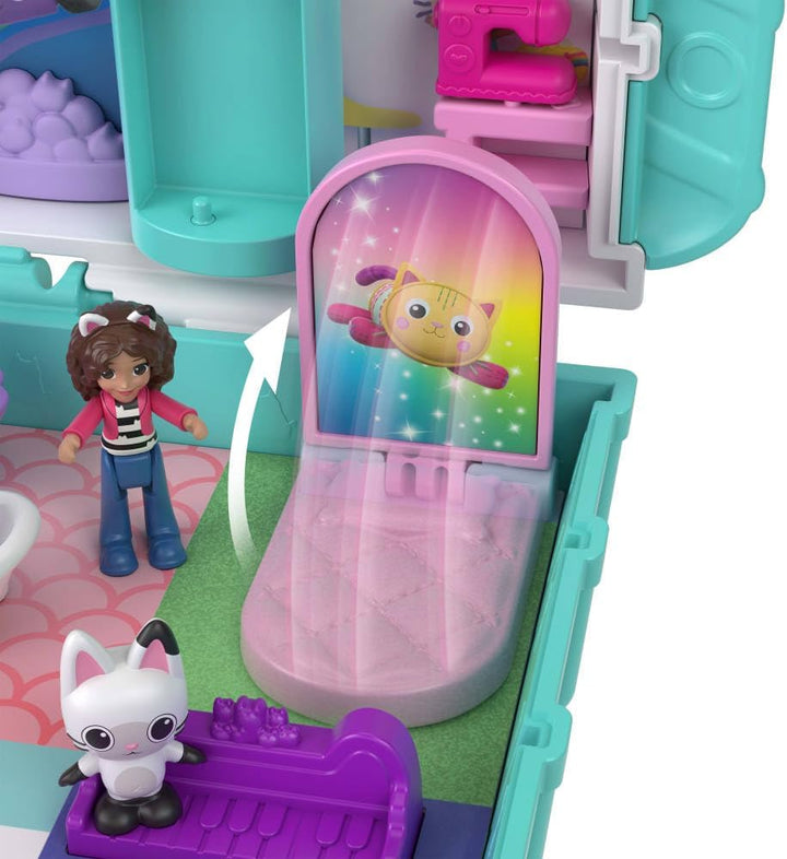 X Gabby’S Dollhouse Compact, Micro Dolls and Playset, 9 Themed Accessories, Pandy Paws, Cakey, & Mercat Pet Friends