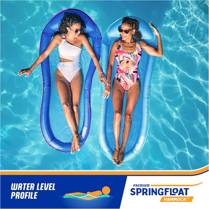 Spring Float Premium Hammock Pool Lounger, Inflatable Pool Floats Adult with Fast Inflation for Ages 15 & Up