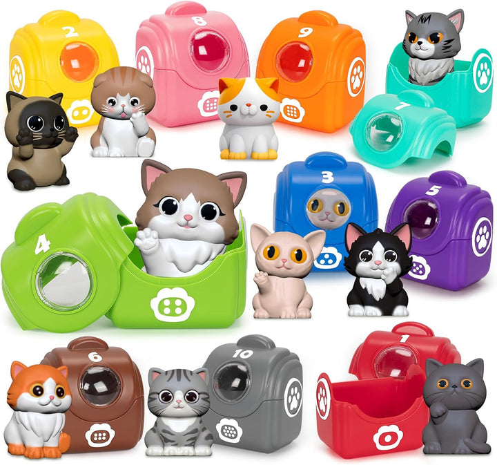 Learning Toys for 1,2,3 Year Old Toddlers, 20Pcs Farm Animals Toys Montessori Counting, Matching & Sorting Fine Motor Games, Christmas Birthday Easter Gift for Baby Boys Girls Age 12-18 Months