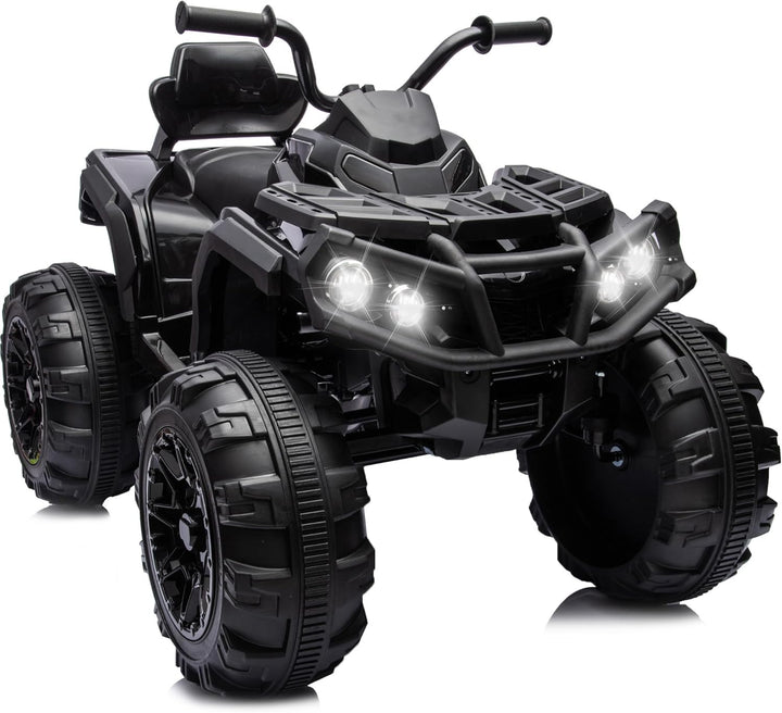 Kids ATV Four Wheeler, 24V Electric ATV Ride on Toy for Big Kids, 400W Motor, LED Lights - Green
