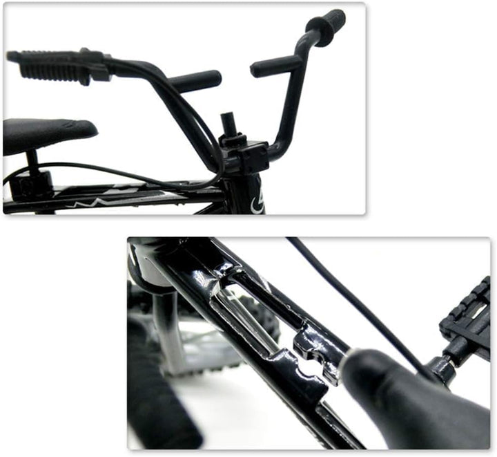 Black 1/18 Finger Bike Action Figure Toy,Mini Finger Mountain Bike Model Art Crafts Desktop Decor