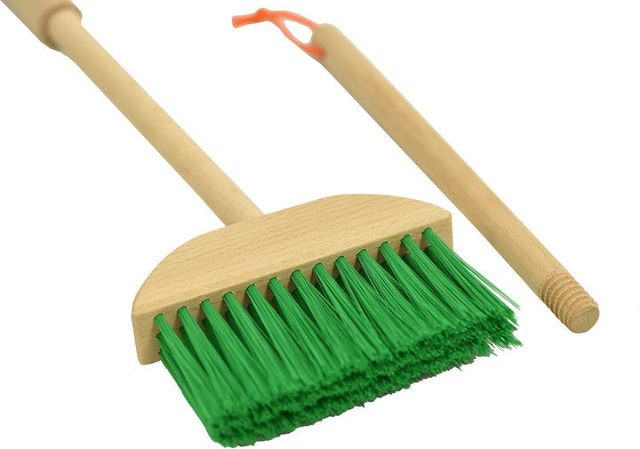 Justforkids Wooden Detachable Kids Cleaning Set - Duster, Brush, Mop, Broom and Hanging Stand Play - Housekeeping Kit - STEM Toys for Toddlers Girls & Boys, Total 6 Pieces,Multi Color,10071