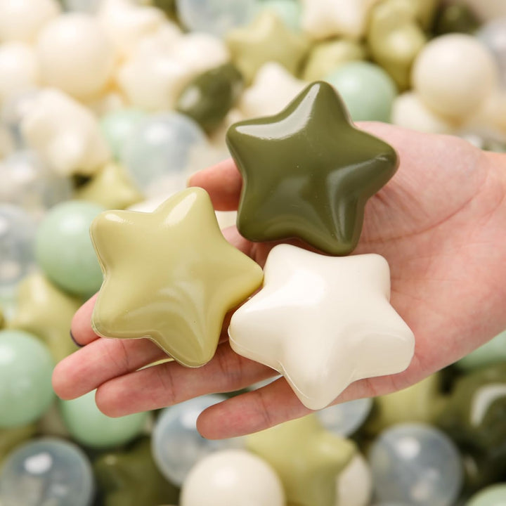 Star Ball Pit Balls 50 100 200 500 for Toddlers - Ball Pit Ball Shapes for Boys Girls Fun, Birthday Party, Christmas Decoration