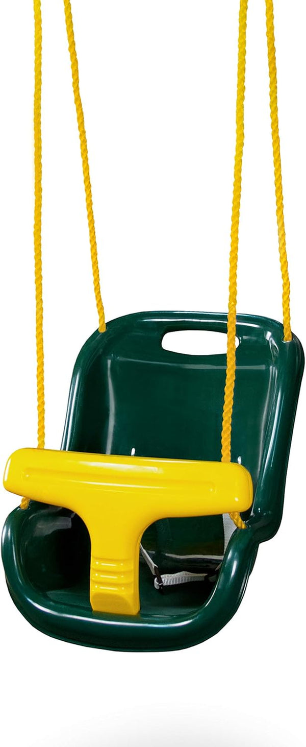 WS 4001-G Plastic Infant Swing with Nylon Rope Swing Set Attachment, Green W/Yellow