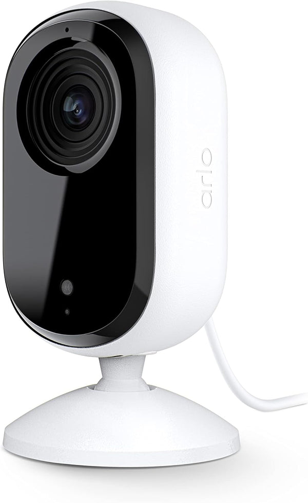 Essential Security Camera 2K | Indoor Only| 2Nd Gen | Baby Monitor & Pet Camera | Wired Automated Privacy Shield, 2-Way Audio, Night Vision, Live Stream, Motion Alerts & Notifications White,1 Cam