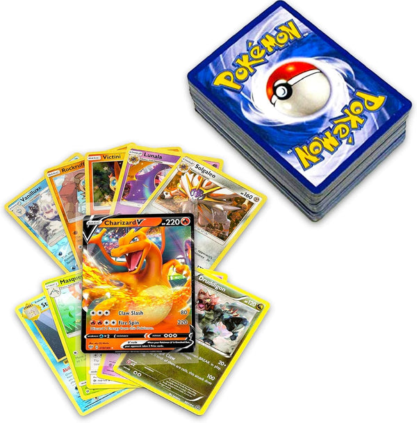 50+ Official Pokemon Cards Collection with 5 Foils in Any Combination and at Least 1 Rarity, GX, EX, FA, Tag Team, or Secret Rare