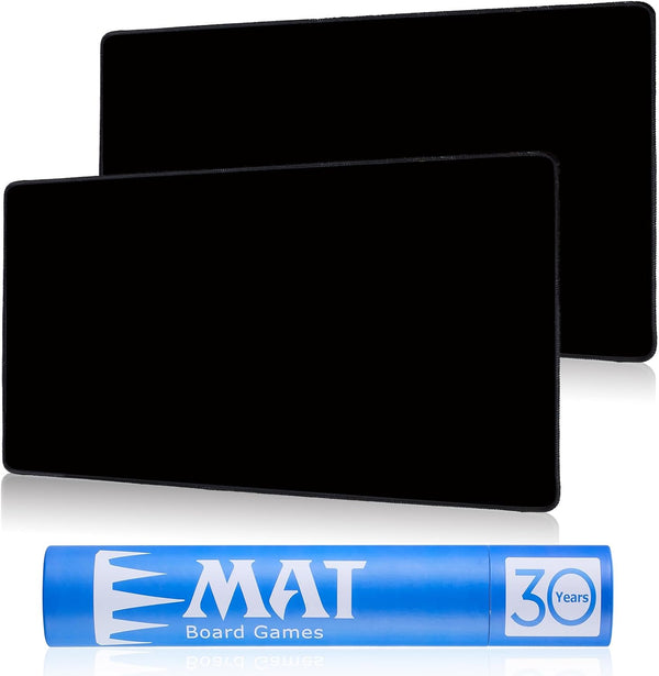 MTG Playmat for TCG Card Playing Game - 2Pcs Black Stitched Play Mat with Tube for Cards Gameplay, MTG, Yugioh, Magic the Gathering (24 X 14 Inch)