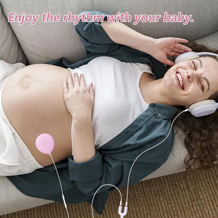 Baby Bump Headphones-Prebatal Belly Speakers for Women during Pregnancy,Play and Share Music to Your Baby(Pink)