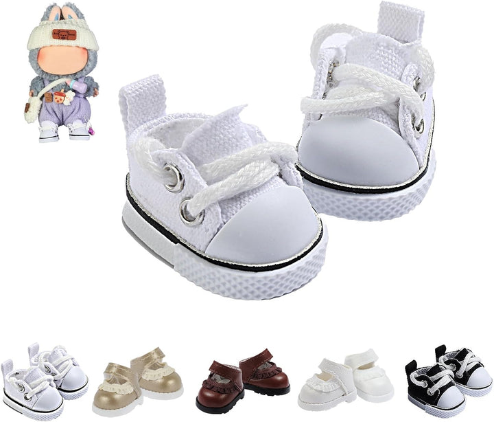 2025New Doll Shoes,For Bubu Shoes, Perfect Match for Bubu Clothes,Shoes for 15&17Cm Doll Accessories,1 Pair of Mini Black Canvas Shoes
