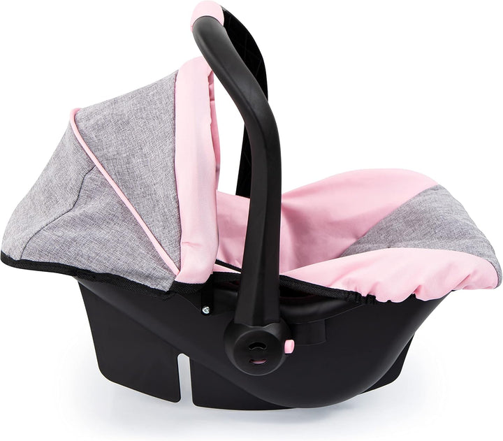 Design 67933AA Toy, Car Seat Easy Go for Neo Vario Pram with Cover, Doll Accessories, Pink, Grey with Butterfly,Grey/Pink, for Dolls up to 18"