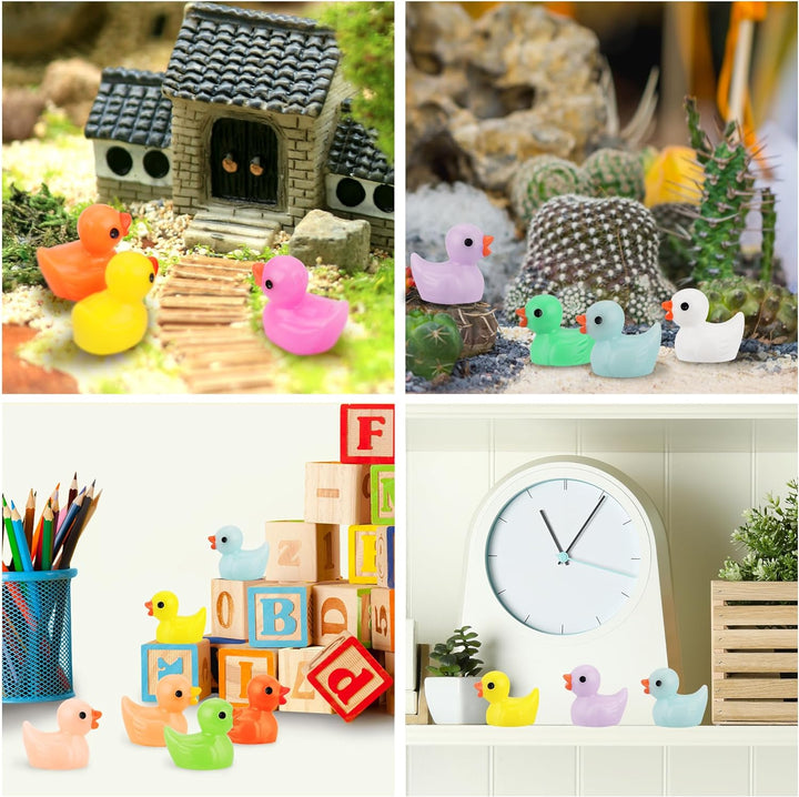 240 Pcs Mini Ducks Tiny Duck Figurines Bulk for Garden Micro Landscape, Mini Resin Ducks for Dollhouse Aquarium Potted Ornament Charms Party Toys DIY Craft Accessories