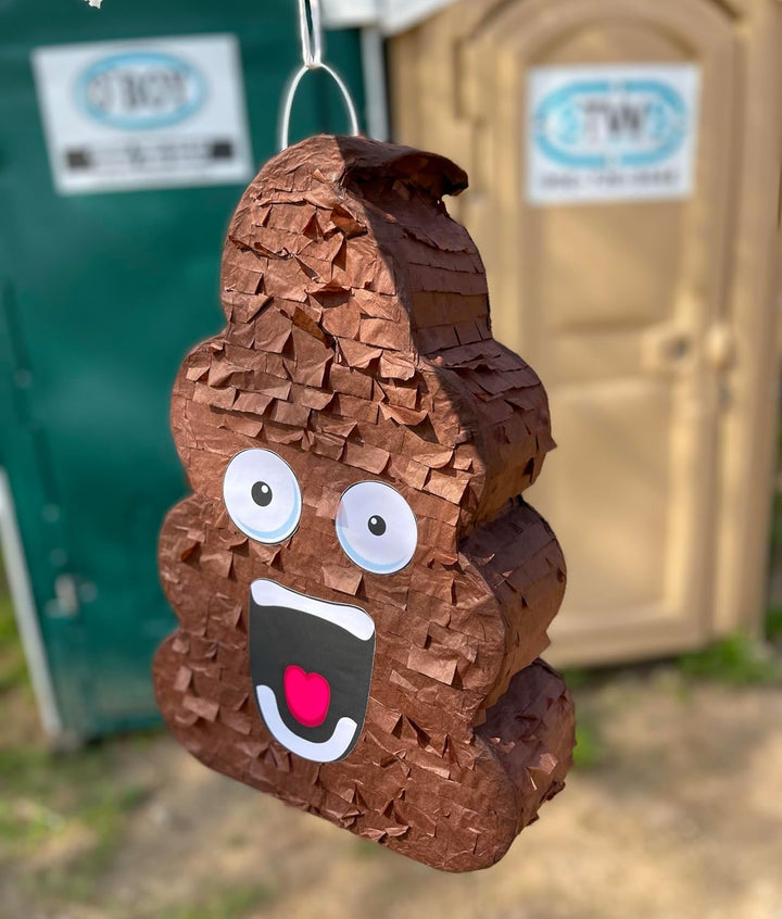 Funny Poop Piñata 4-Piece Set Perfect for Birthday Parties, Decorations, Emoticon Parties, Fun Shape, Great Party Addition for Kids, Teens, and Adults (17”X10”) Durable!