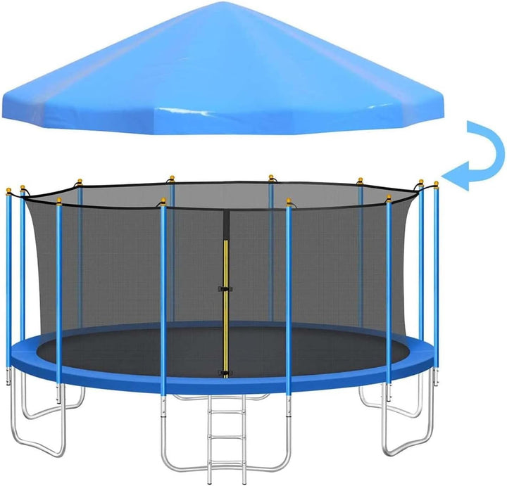 Trampoline Canopy Tent, Trampoline Shade Cover with Frame for 6Ft, 8Ft, 10Ft, 12Ft, 14Ft, 16Ft Trampolines Cover Top Accessories, Outdoor Sports Sun Shade Top Cover Roof - Sunshade, Rain and Snow (Si