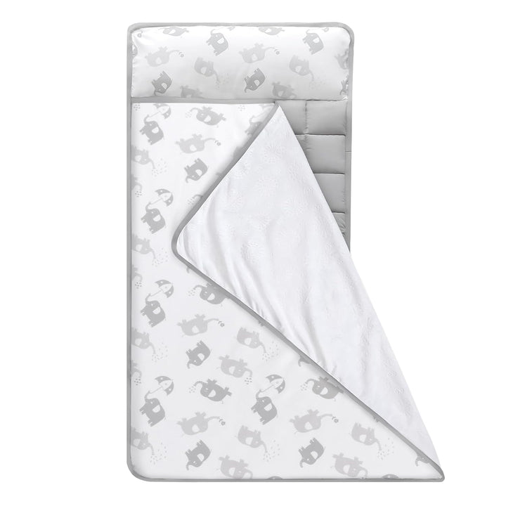 Toddler Nap Mat for Girls Floral, Kids Sleeping Mat with Fleece Blanket, Lightweight Perfect for Kids Preschool, Daycare, Travel Sleeping Bag, Fit Standard Cot