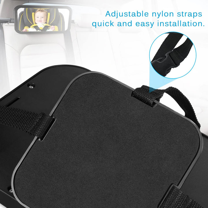 Baby Car Mirror,  Car Seat Mirror, Safely Monitor Infant Child in Rear Facing Cars Seat, Wide View Shatterproof Adjustable Acrylic 360°For Backseat, Crash Tested and Certified for Safety