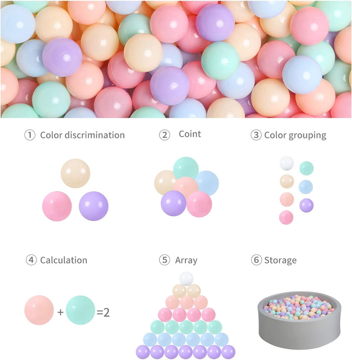 Ball Pits Balls for Toddlers Pack of 50 100 200 Plastics Shape Ball Non-Phthalate Non-Bpa Non-Toxic 2.2-Inch Crush Proof Play Balls