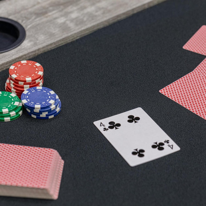 3-In-1 Pool + Poker Dining Table - Instant Transformation - Premium Black Felt - XL Flip Top Bench Storage - Modern Design