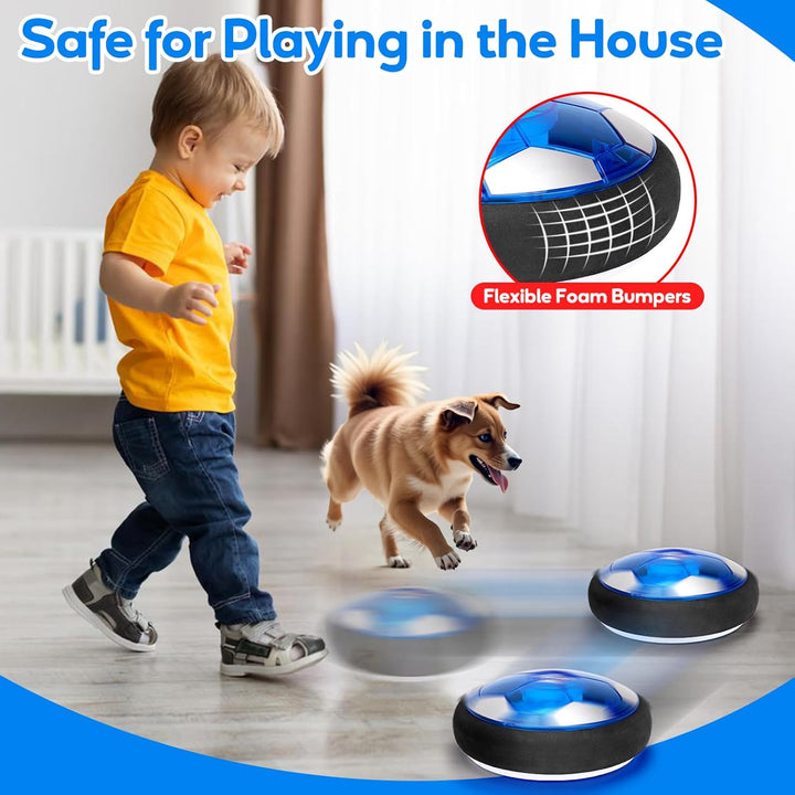 3 in 1 Hover Soccer Ball Toddler Hockey Set with LED Lights Indoor Toys for Kids Soccer Gift for Boys 6-8 8-12 Kids Sports Soccer Games 3 4 5 6 7 8 Year Old Boy Age 4-8 Birthday Gift