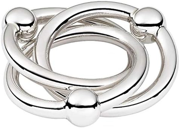 7.5-Ounce 3-Ring Ball Baby Rattle, 2-Inch, Sterling Silver