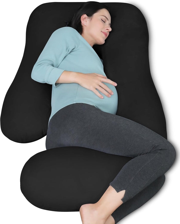Pregnancy Pillows for Sleeping - U Shaped Full Body Maternity Pillow with Removable Cover - Support for Back, Legs, Belly, HIPS - 57 Inch Pregnancy Pillow for Women - Grey