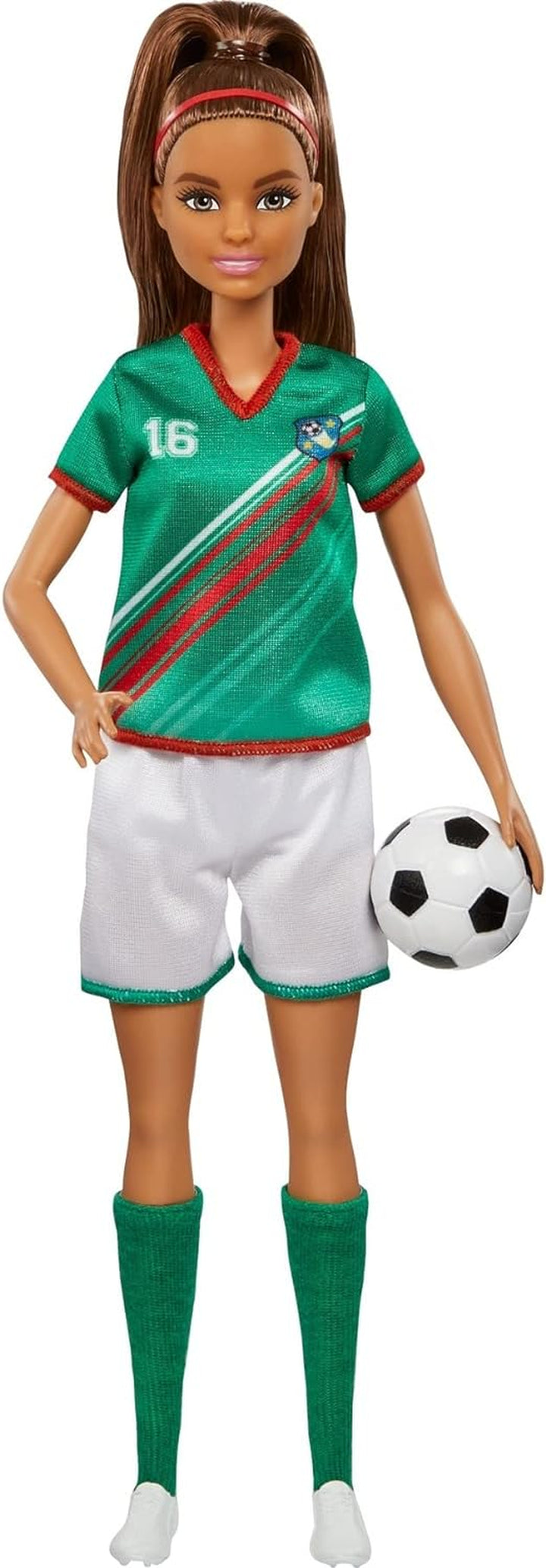 Careers Fashion Doll & Accessory, Soccer Player with Blonde Ponytail, #9 Uniform, Tall Socks, Cleats & Ball