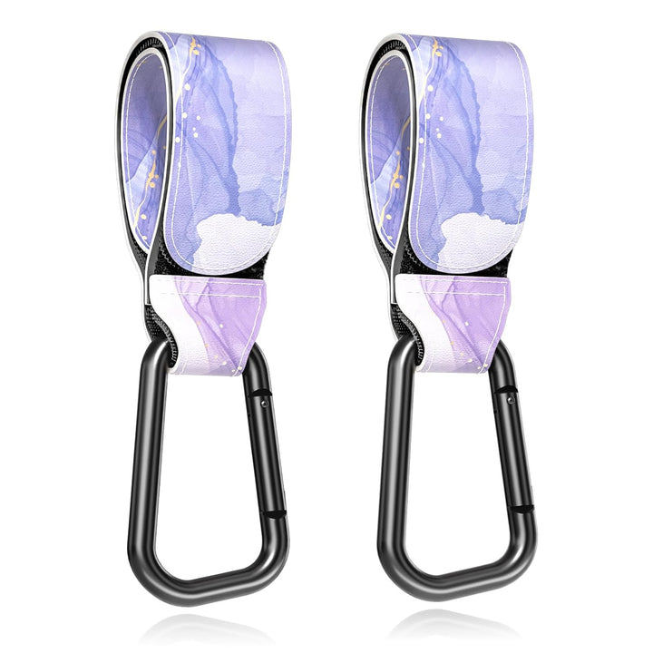 Baby Stroller Hooks for Hanging Bags, Universal Stroller Clips Accessories, Mommy Hook for Diaper Bag, Shopping Cart, Purse, Backpack - 2 Pack, Abstract Leaf