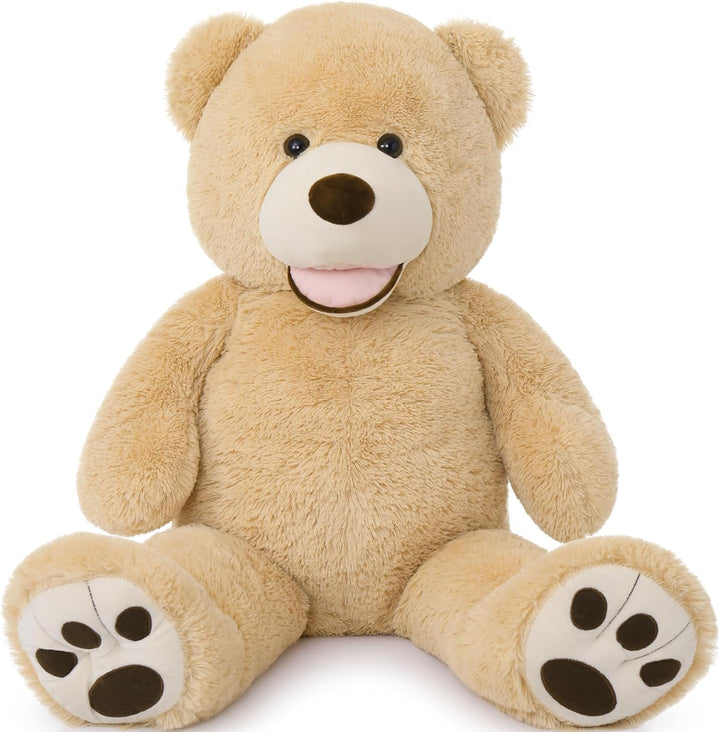 Giant Big Teddy Bear 4 Feet 47 Inch Life Size Tan Plush Bear Brown Stuffed Animal for Children Boyfriend