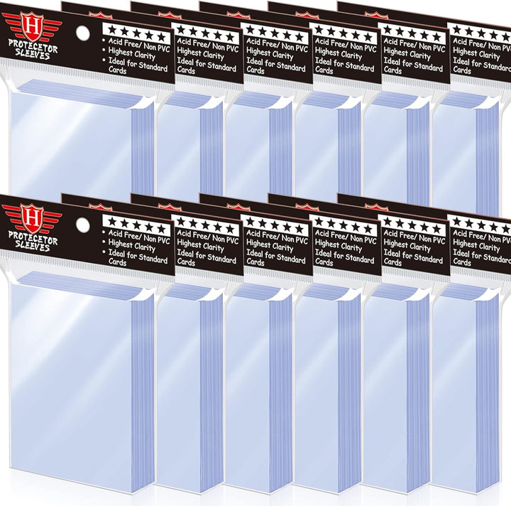 500 Counts Card Sleeves for Trading Cards, Soft Penny Card Sleeves Clear Plastic Card Protectors Fit for Baseball Card, Sports Cards, MTG Game Card Standard Cards