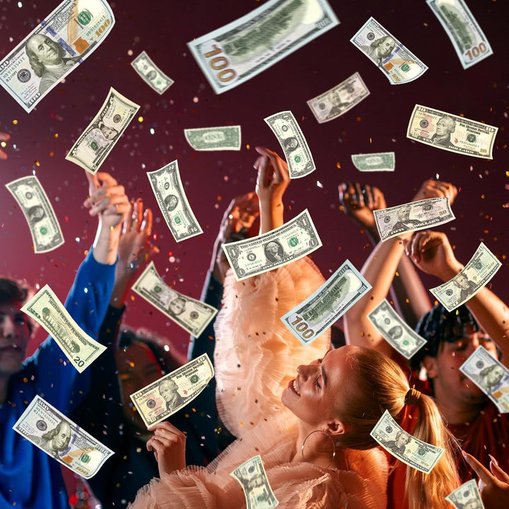 105-Piece Fake Money Prop Money Play Money Set for Movie Props, Photography, Educational Play, Magic Tricks.