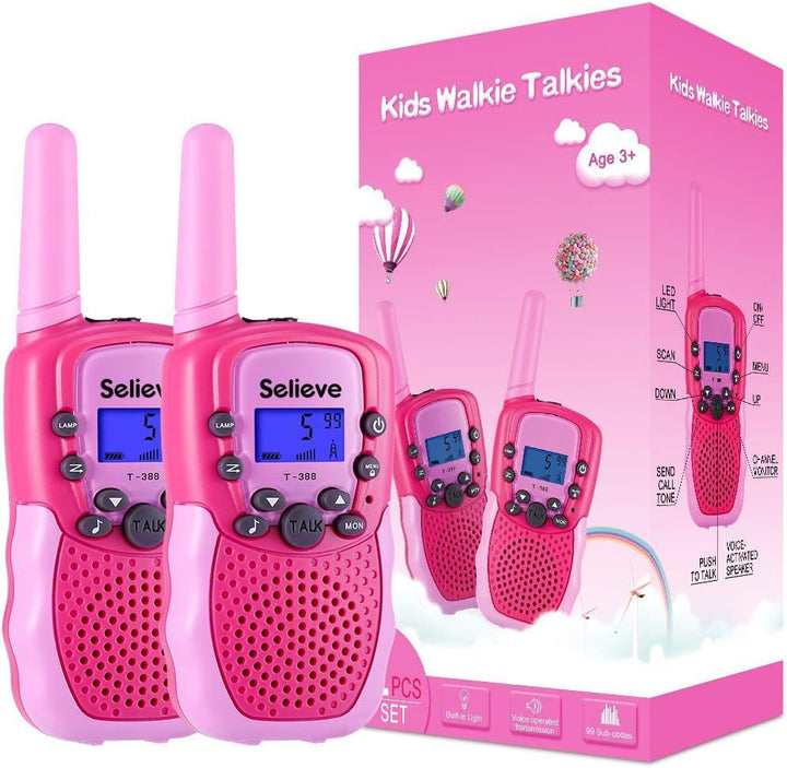 Toys for 3-12 Year Old Boys Girls, Walkie Talkies for Kids 22 Channels 2 Way Radio Toy with Backlit LCD Flashlight, 3 Miles Range for Outside, Camping, Hiking
