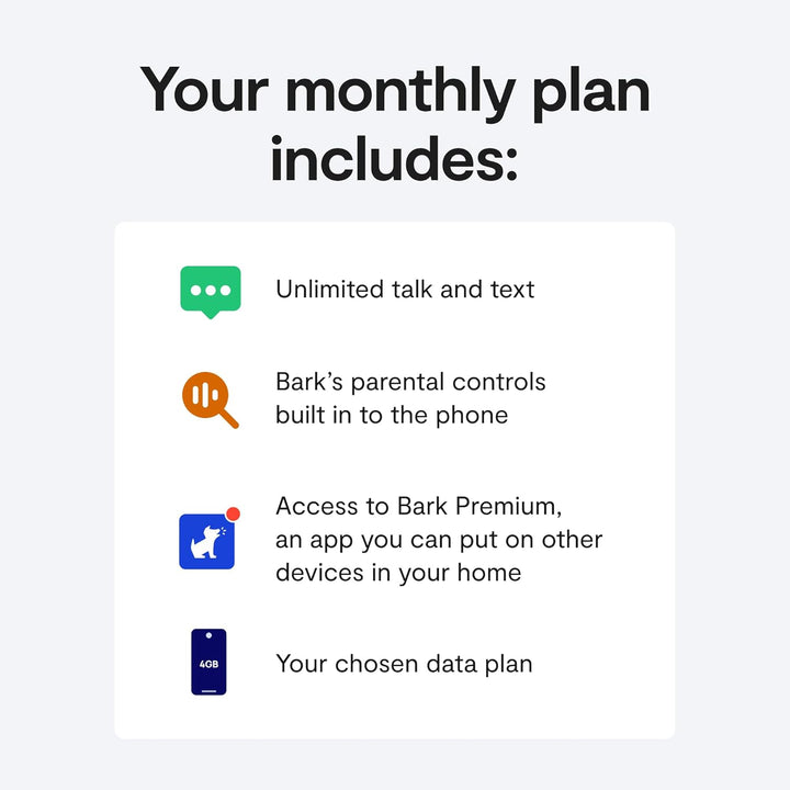 Phone - Safest Phone for Kids & Teens - Monitor Texts, Social Media, and More - Tamper Proof Parental Controls - GPS Tracking - Unlimited Talk/Text A16