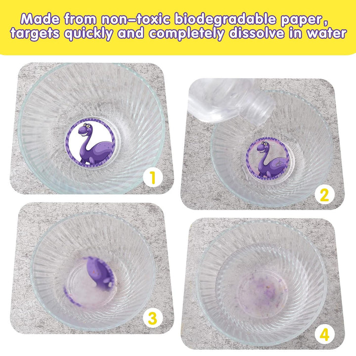 120 Pcs Toilet Targets for Boys Training Flushable Dinosaur Targets Potty Pee Toilet Target Stickers Dinosaur Potty Training Seat for Boys Use