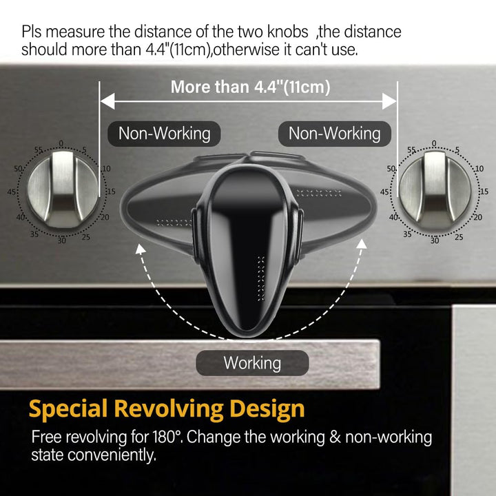 Mom'S Choice Gold Awards Winner -  1 Pack Childproof Oven Door Lock, Oven Front Lock Easy to Install & Heat-Resistant Material No Tools Need or Drill (Black)(Only for Flat Surface)