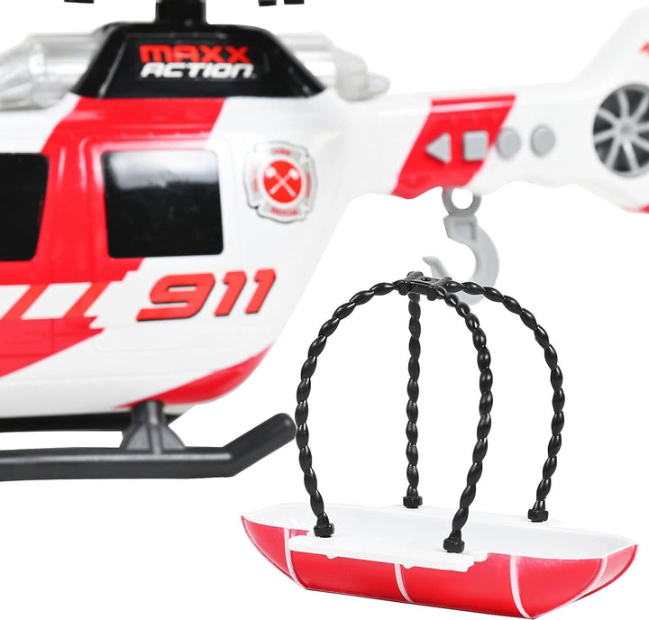 Maxx Action Large Helicopter - Lights and Sounds Vehicle with Motorized Turbine and Spinning Rotors