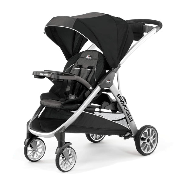 Bravofor2 Standing/Sitting Double Stroller - Iron | Black/Grey