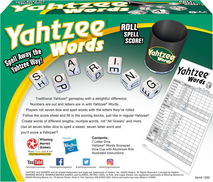 Games Yahtzee Words USA, Family Word Game Version of Yahtzee for 2 or More Players, Ages 8+