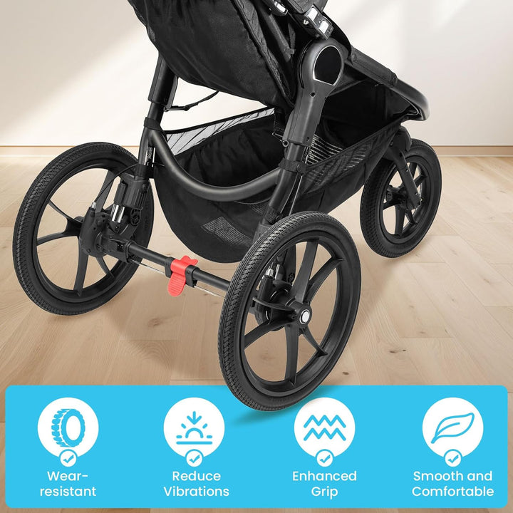 Rear 16×1.75/2.125 & Front 12×1.75/2.125/2.25 Tires and Inner Tube Fit for Bob Stroller Revolution Graco 3-Wheeler Gear Jogging Troller Models - Single and Double Stroller Tires Replacement