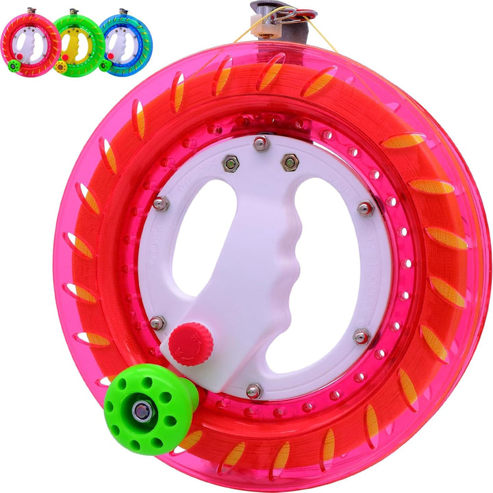 Kite Reel and String Spool, 8Inches Dia with 1000Ft Kite Line, Winder with Lock and Connector for Kids & Adults (Blue)