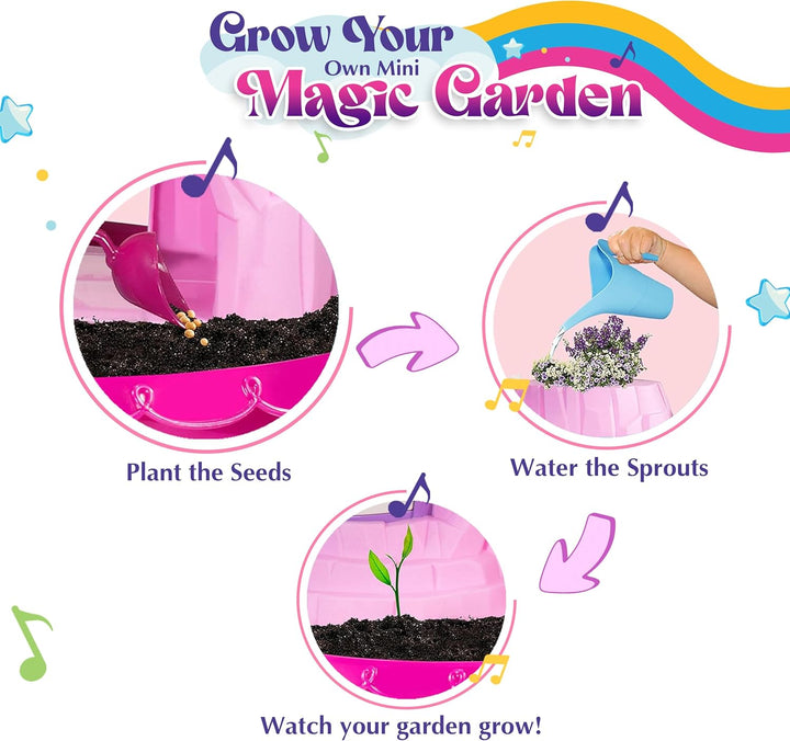 Kids Fairy Garden Kit | Indoor & Outdoor Fairy Toy Gardening Set with House, Mist, Music, Light & Tools | Fairy Garden Kit for Kids to Grow, Play, and Learn | for Girls & Boys of Ages 3 and Up