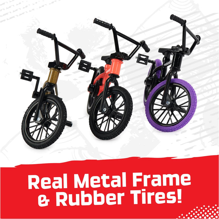 , BMX Finger Bike 3-Pack, Collectible and Customizable Mini BMX Bicycle Toys for Collectors, Kids Toys Ages 6 and up (Amazon Exclusive)